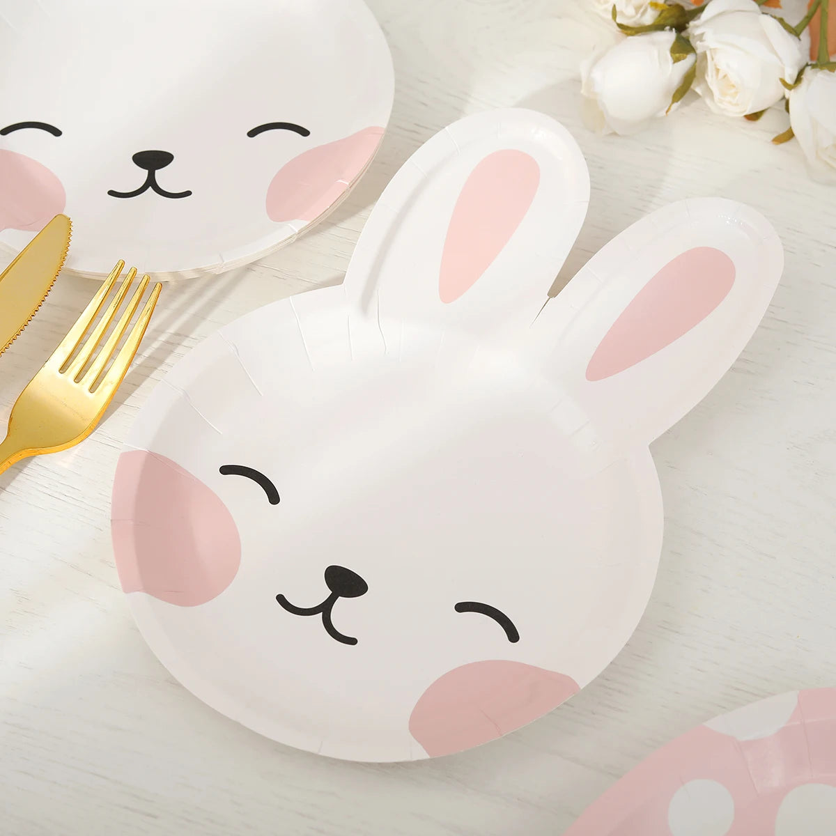 Mori rabbit disposable tableware paper cup dinner plate tablecloth happy birthday party supplies decoration