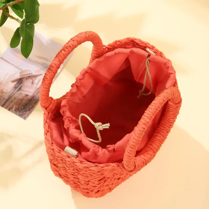Handwoven Straw Rattan Half-Moon Beach Handbag Large Capacity Women Summer Hollow Out Crossbody Shoulder Bag  crossbody bags