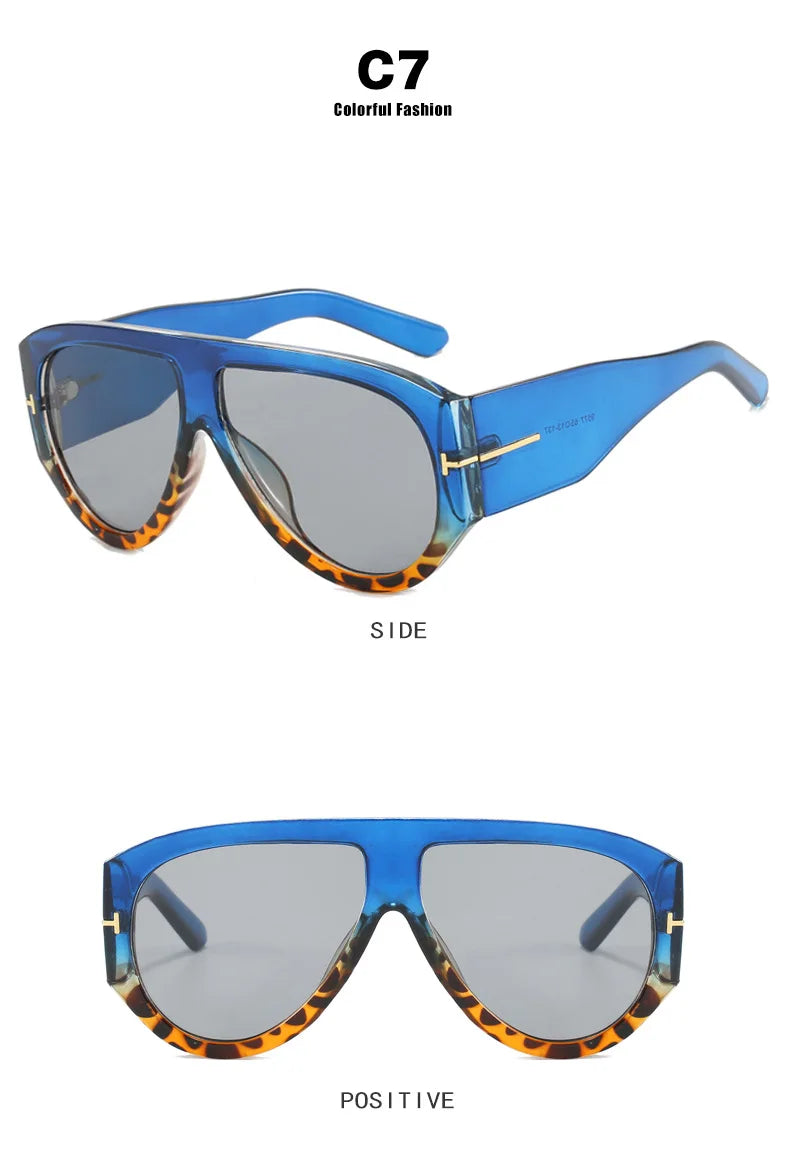 New Vintage Woman Oval Shape Sunglasses Brand Designer Sun Glasses Trendy Street Shoot Shades Eyewear UV400 Gafas De Sol