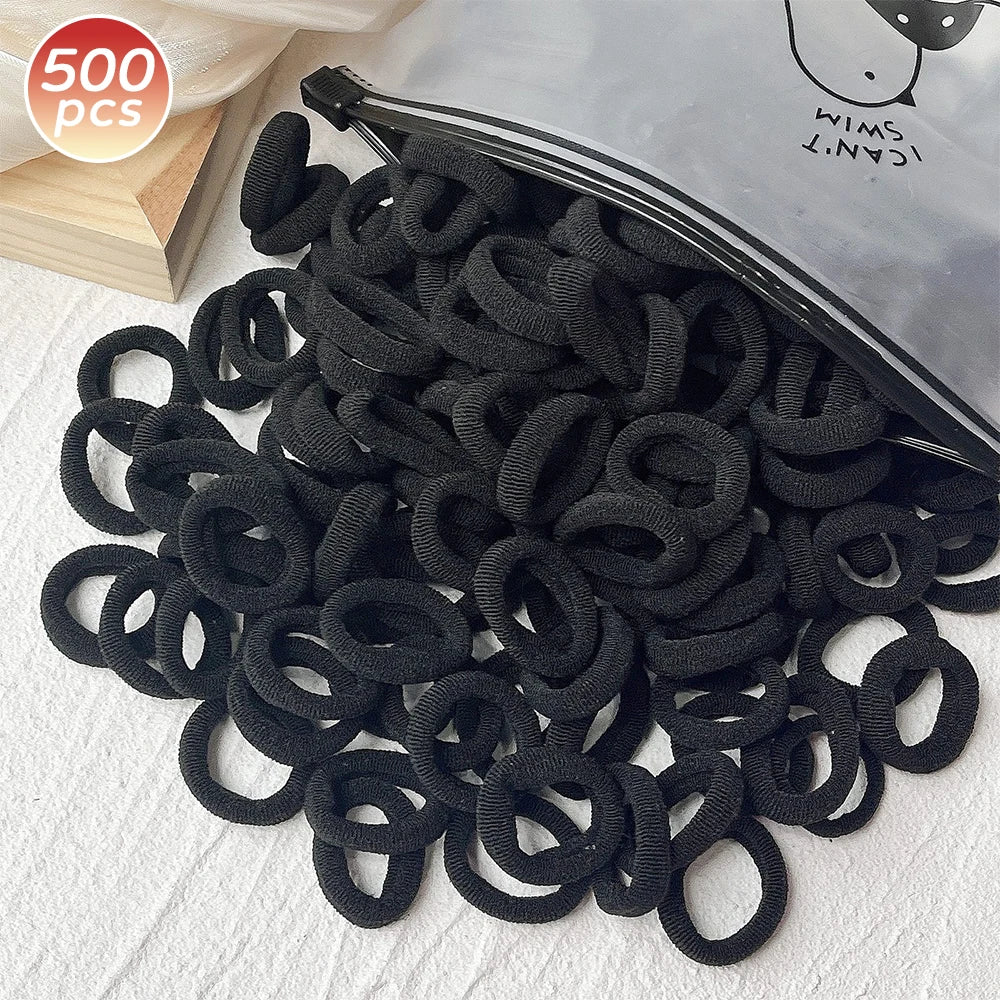 100/300/500 pcs Girls Colorful Elastic Hair Bands Ponytail Hold Hair Tie Rubber Bands Scrunchie Hair Accessories Bands for Girls