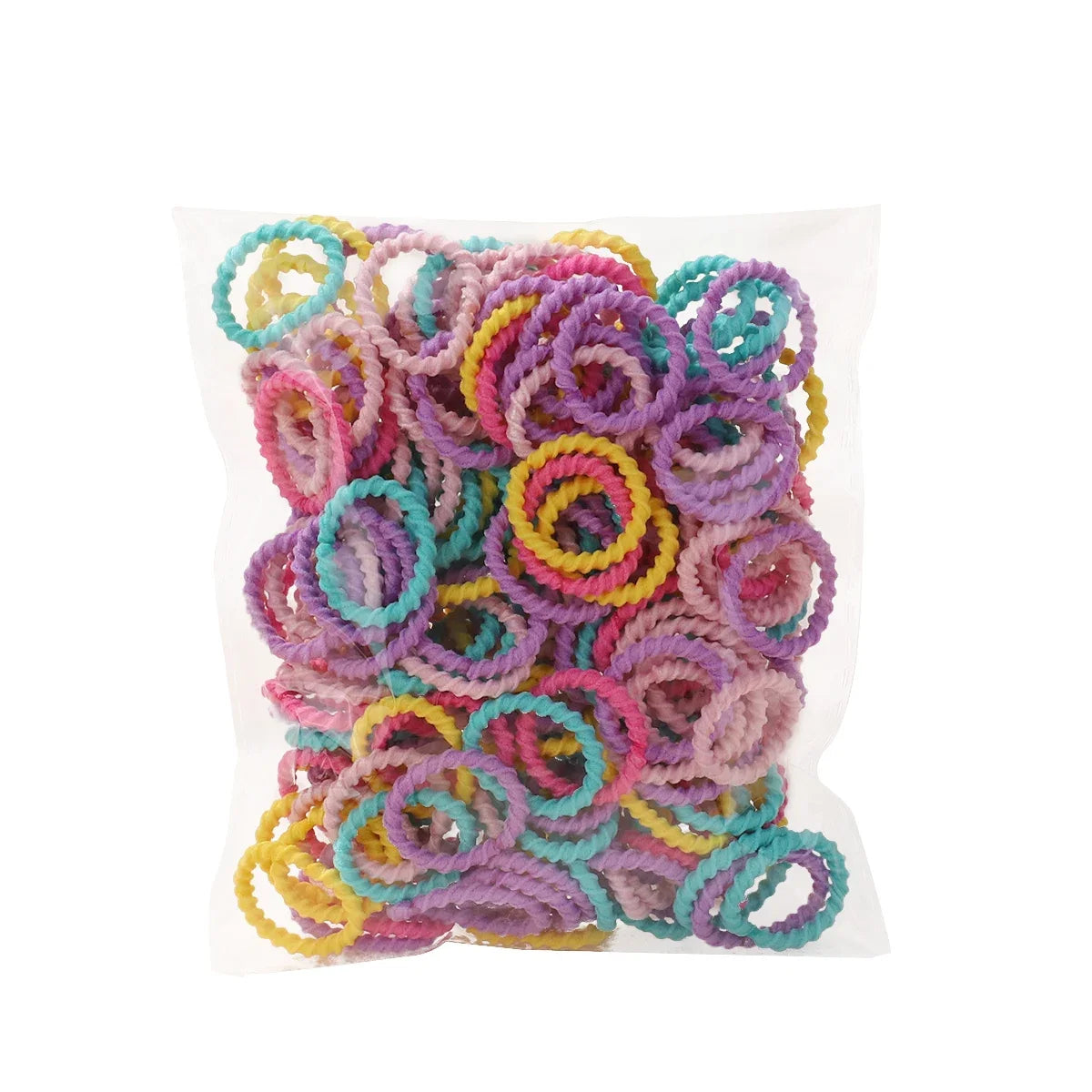 100pcs Baby 2cm Colorful Rubber Band Does Not Hurt The Hair Small Thumb Ring High Elastic Thread Toddler Kids Scrunchies Set