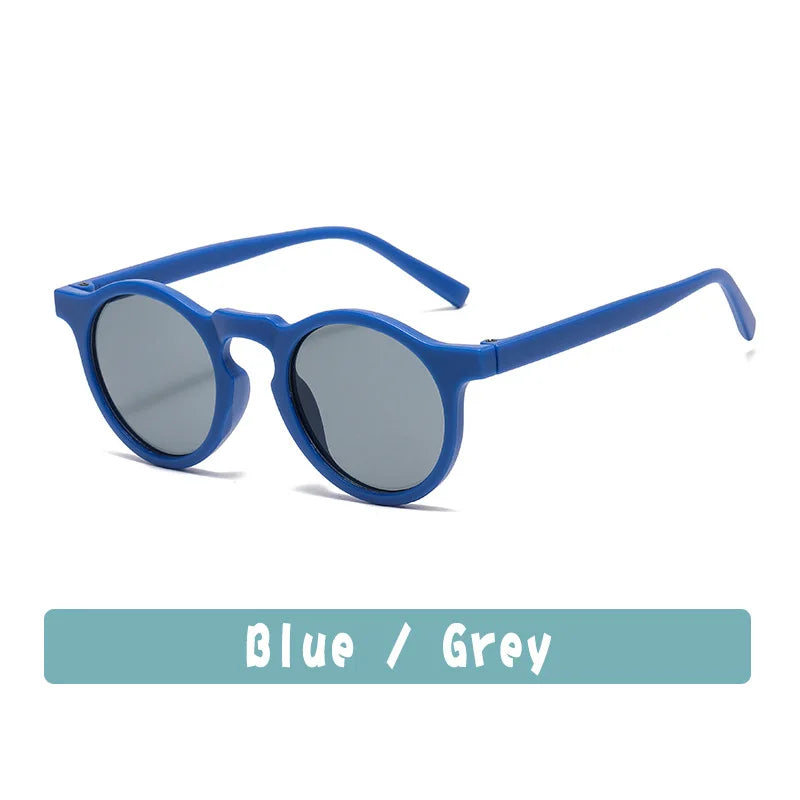 New Children Vintage Frosted Round Outdoor Sun Protection Sunglasses Baby Girls Acrylic UV400 Sunglasses Kids Fashion Glasses