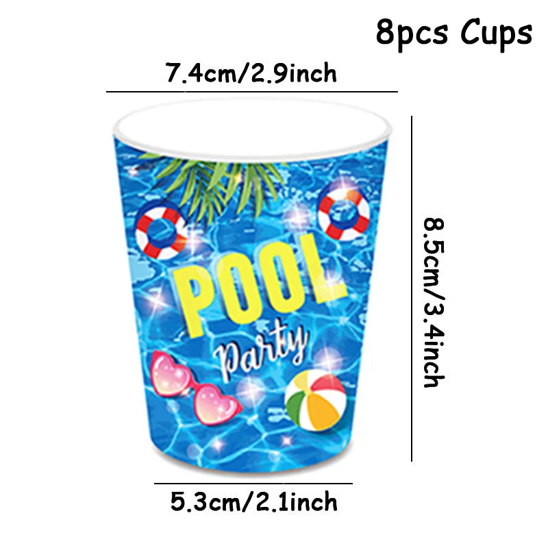 Tropical Party Disposable Tableware Set Plates Cups Napkins Hawaiian Birthday Party Supplies Summer Pool Aloha Luau Party Decor
