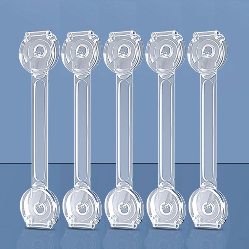 5*10 Pieces Baby Safety Drawer Anti-Pinching Hand Cabinet Drawer Locks Plastic White Safety Buckle for Children Kids Protection